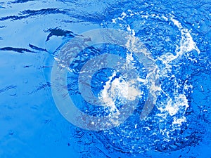 Blue Water splash background with space
