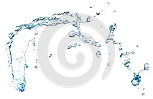 Blue water splash Beautiful splashing clean water