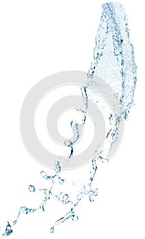 Blue water splash Beautiful splashing clean water