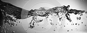 blue water splash and drop for drinking, abstract water pure and freshness concept background