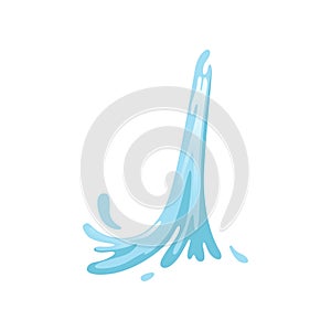 Blue water splash with drops vector Illustration on a white background