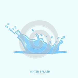 Blue water splash, element and illustration