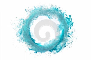 Blue water splash forming circular ring