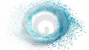 Blue water splash forming circular ring