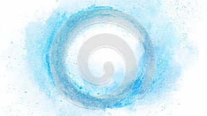 Blue water splash forming circular ring