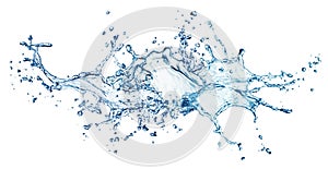 Blue water splash isolated