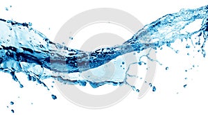 Blue water splash isolated