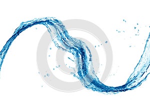 Blue water splash isolated