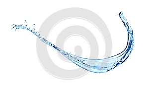 Blue water splash isolated