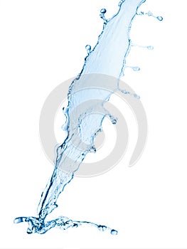 Blue water splash isolated