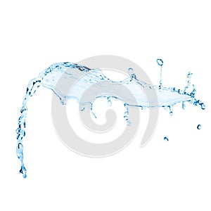 Blue water splash isolated