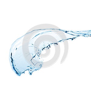 Blue water splash isolated