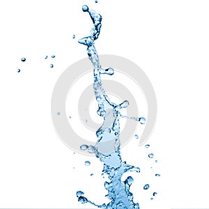 Blue water splash isolated