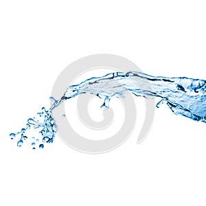 Blue water splash isolated