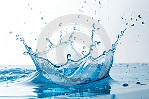 Blue Water Splash on White Background photo