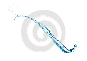 Blue water splash isolated on white background