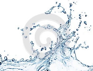 Blue water splash isolated