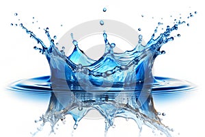 Blue water splash. Splash of blue water isolated on white background