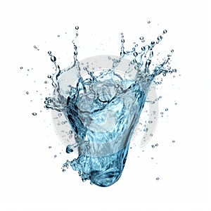 blue water splash isolated on white background. 3d rendering, 3d illustration