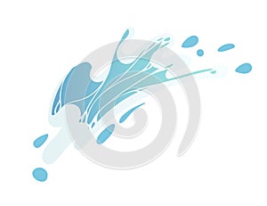 Blue water splash magical effect for games water flow vector illustration isolated on white background