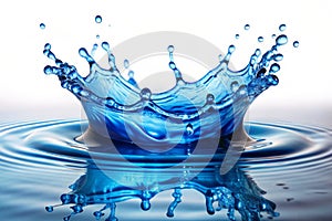 Blue water splash, phase #8