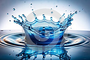 Blue water splash, phase #14