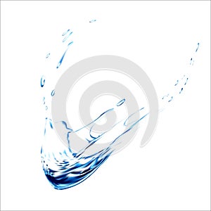 Blue water splash. Spray with drops isolated. 3d illustration . Aqua splashing surface background created with gradient mesh