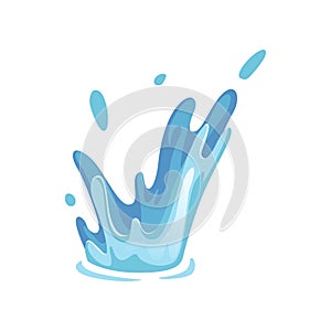 Blue water splash vector Illustration on a white background