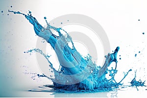  blue water splash on a white background
