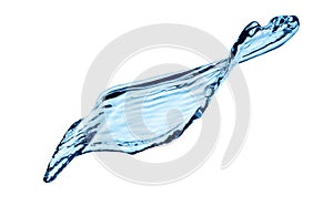 Blue water splash on white background