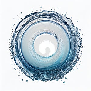 A blue water splashing circle element
