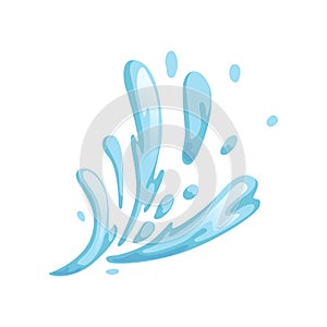 Blue water splashing drops, abstract water symbol vector Illustration on a white background photo