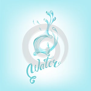 Blue water splashing drops; isolated vector