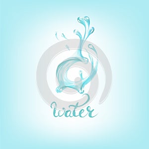 Blue water splashing drops; isolated vector