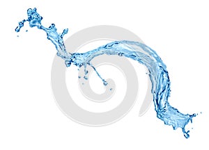 Blue water splashing