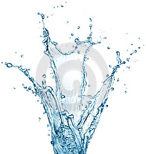 Blue water splashing