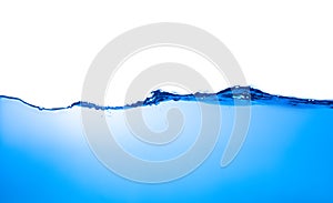 Blue water splashs wave surface.