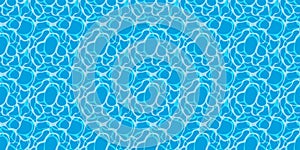 Blue water surface background. Waves of sea, ocean, pool and lake. Light ripple texture. Vector seamless pattern.