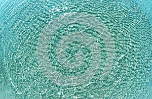 Blue water surface viewed from above in outdoor sea, sun reflection, dimply. Surface Abstract Background. Clear water in sea with
