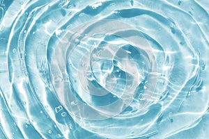 Blue water wave abstract or natural bubble texture, gel soap, background photography