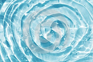 Blue water wave abstract or natural bubble texture, gel soap, background photography