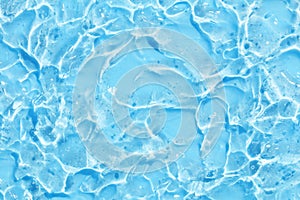 Blue water wave abstract or natural bubble texture, gel soap, background photography