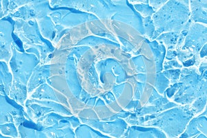 Blue water wave abstract or natural bubble texture, gel soap, background photography