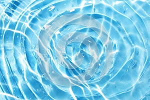 Blue water wave abstract or natural bubble texture, gel soap, background photography