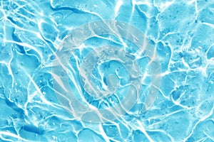 Blue water wave abstract or natural bubble texture, gel soap, background photography