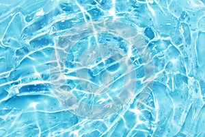 Blue water wave abstract or natural bubble texture, gel soap, background photography