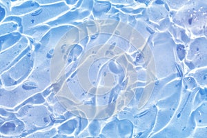 blue water wave abstract, natural ripple and bubble texture, gel soap, background photography