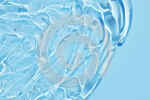 blue water wave abstract, natural ripple and bubble texture, gel soap, background photography