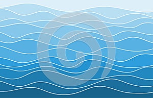 Blue water wave flowing texture background vector