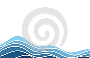 Blue water wave line deep sea pattern background banner vector